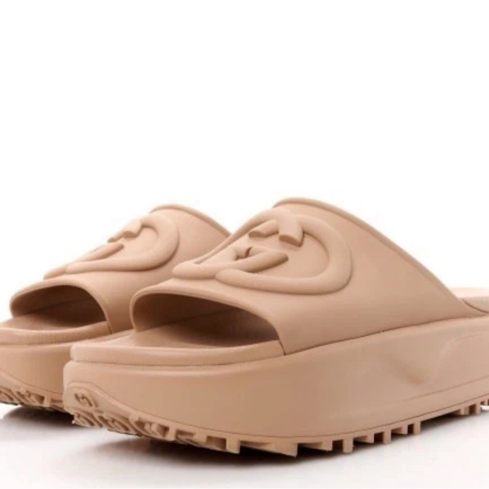 Gucci Women's Beige Slide Sandals Authentic - Picture 3 of 6